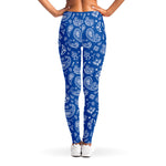 Blue Paisley Bandana Pattern Print Women's Leggings