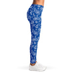 Blue Paisley Bandana Pattern Print Women's Leggings