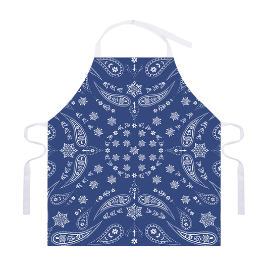 Blue Paisley Bandana Print Adjustable Apron