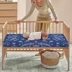 Blue Paisley Bandana Print Baby Crib Sheet