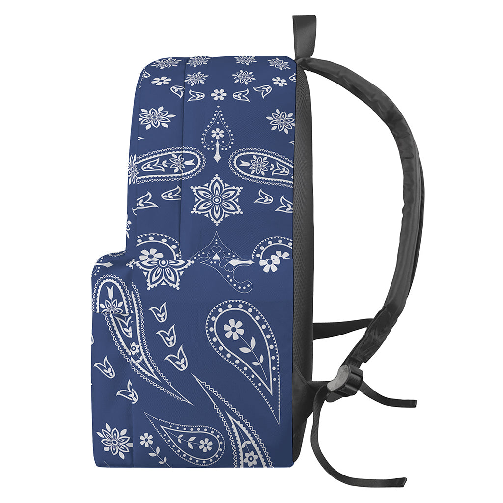 Blue Paisley Bandana Print Backpack