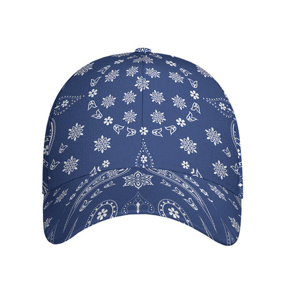 Blue Paisley Bandana Print Baseball Cap