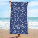 Blue Paisley Bandana Print Beach Towel