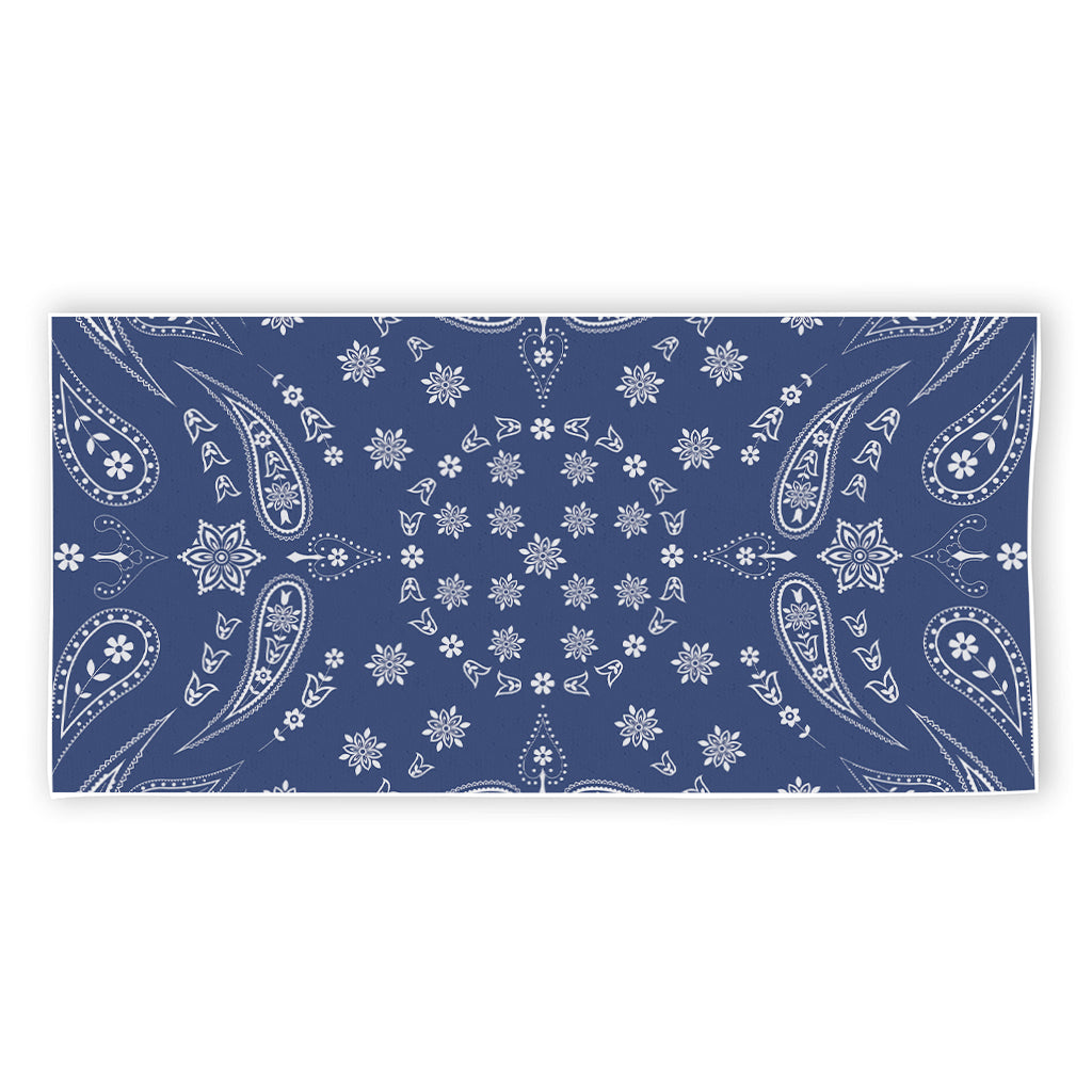 Blue Paisley Bandana Print Beach Towel