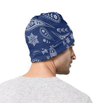 Blue Paisley Bandana Print Beanie
