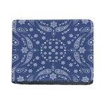 Blue Paisley Bandana Print Bifold Wallet