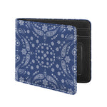 Blue Paisley Bandana Print Bifold Wallet