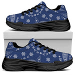 Blue Paisley Bandana Print Black Chunky Shoes