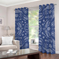 Blue Paisley Bandana Print Dimout Grommet Curtains