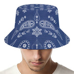 Blue Paisley Bandana Print Bucket Hat