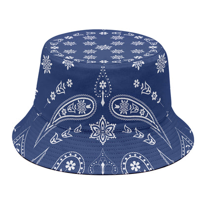 Blue Paisley Bandana Print Bucket Hat