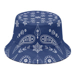 Blue Paisley Bandana Print Bucket Hat