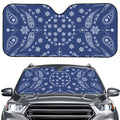 Blue Paisley Bandana Print Car Windshield Sun Shade