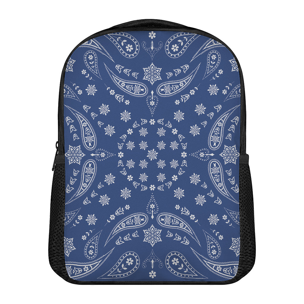 Blue Paisley Bandana Print Casual Backpack