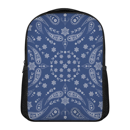 Blue Paisley Bandana Print Casual Backpack