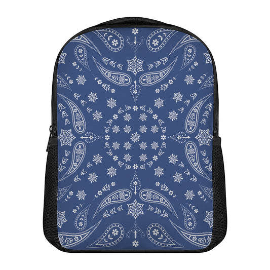 Blue Paisley Bandana Print Casual Backpack