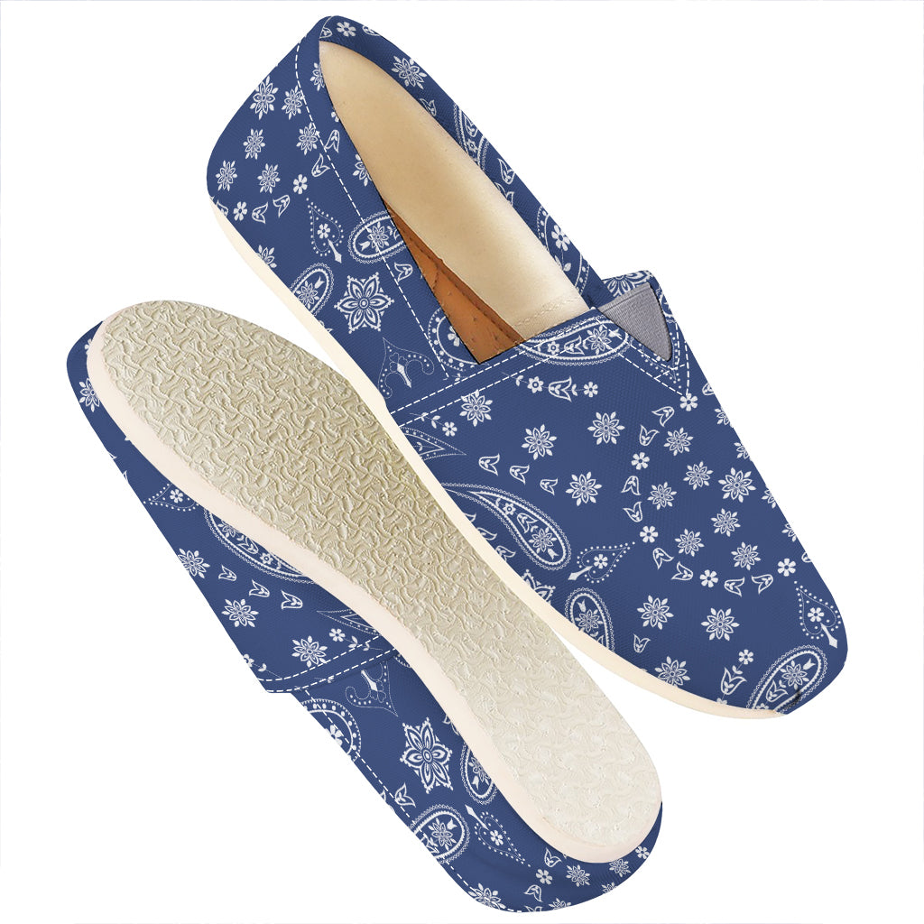 Blue Paisley Bandana Print Casual Shoes