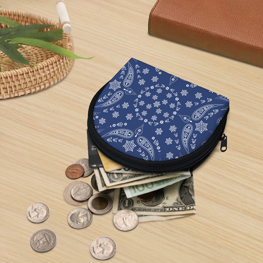 Blue Paisley Bandana Print Coin Purse