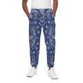 Blue Paisley Bandana Print Cotton Sweatpants