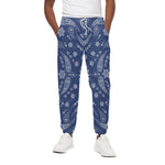Blue Paisley Bandana Print Cotton Pants