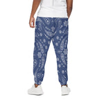 Blue Paisley Bandana Print Cotton Pants
