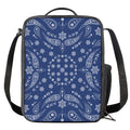 Blue Paisley Bandana Print Crossbody Lunch Bag
