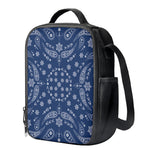 Blue Paisley Bandana Print Crossbody Lunch Bag