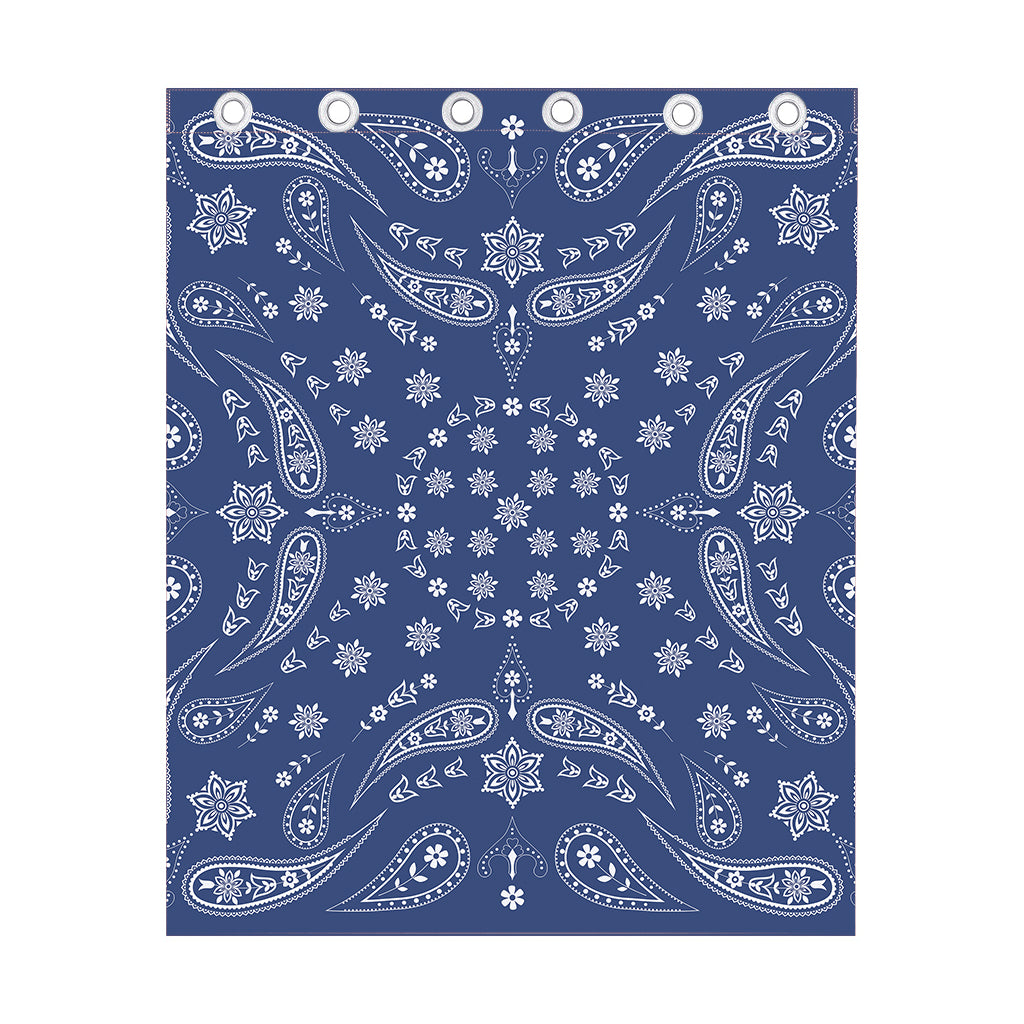 Blue Paisley Bandana Print Curtain