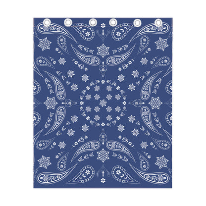 Blue Paisley Bandana Print Curtain