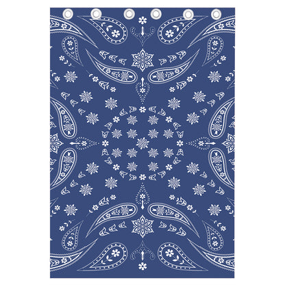 Blue Paisley Bandana Print Curtain