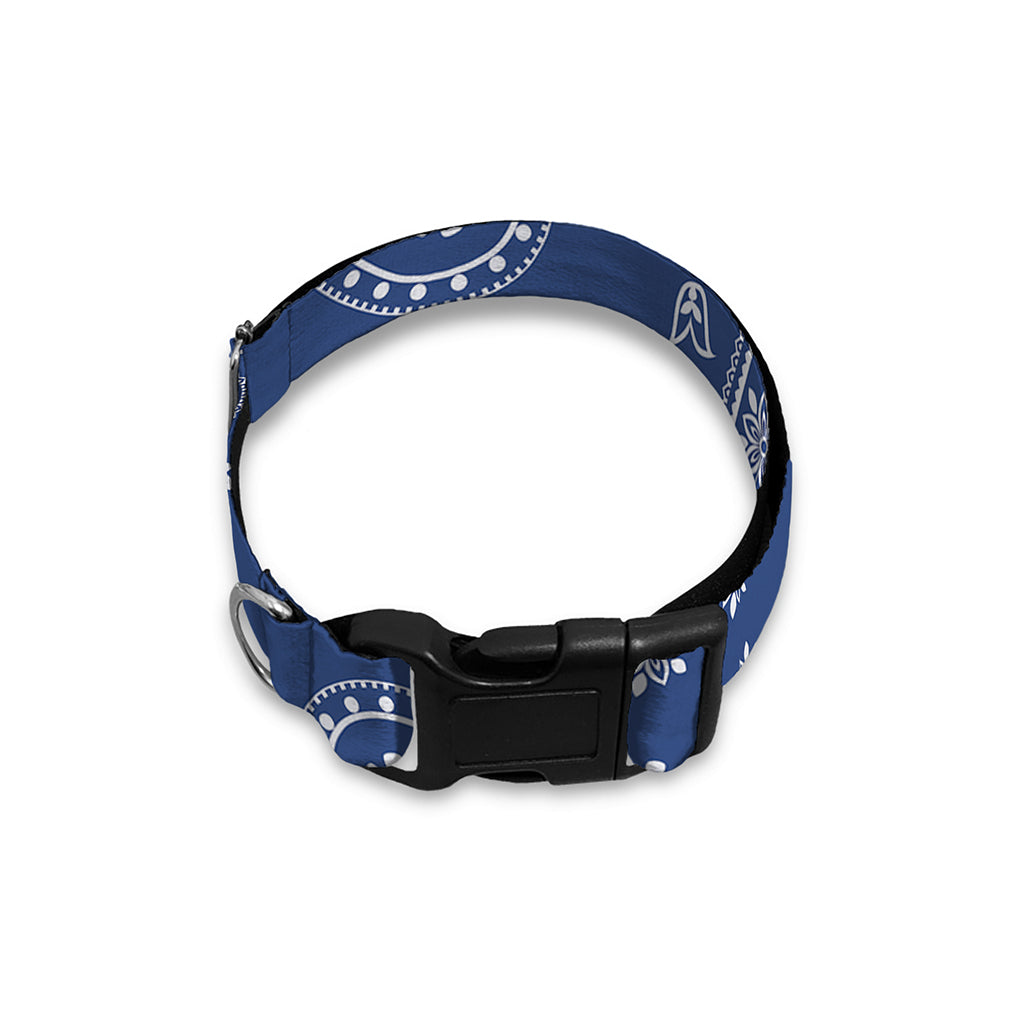 Blue Paisley Bandana Print Dog Collar