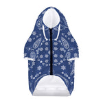 Blue Paisley Bandana Print Dog Zip Up Hoodie