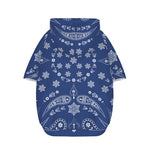 Blue Paisley Bandana Print Dog Zip Up Hoodie