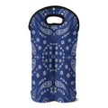 Blue Paisley Bandana Print Double Neoprene Wine Tote