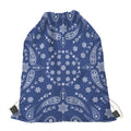 Blue Paisley Bandana Print Drawstring Bag