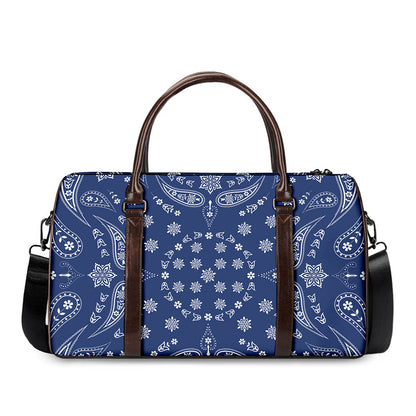 Blue Paisley Bandana Print Duffle Bag