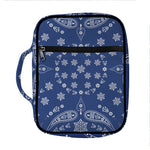 Blue Paisley Bandana Print Front Pocket Bible Bag