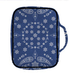 Blue Paisley Bandana Print Front Pocket Bible Bag