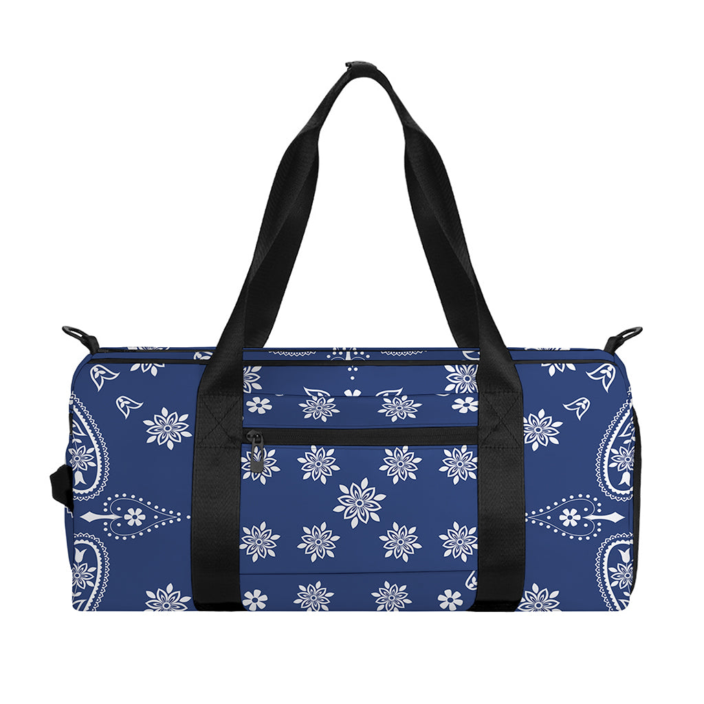 Blue Paisley Bandana Print Gym Bag