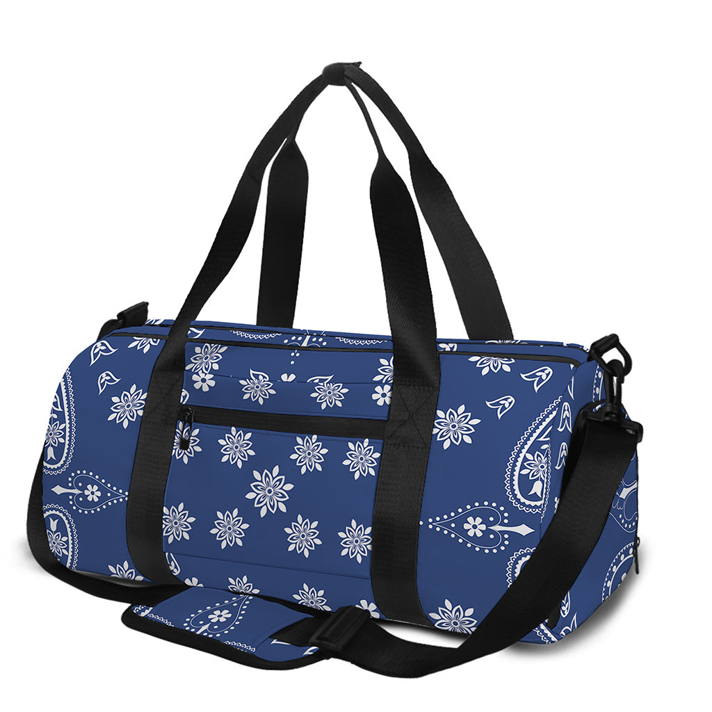 Blue Paisley Bandana Print Gym Bag