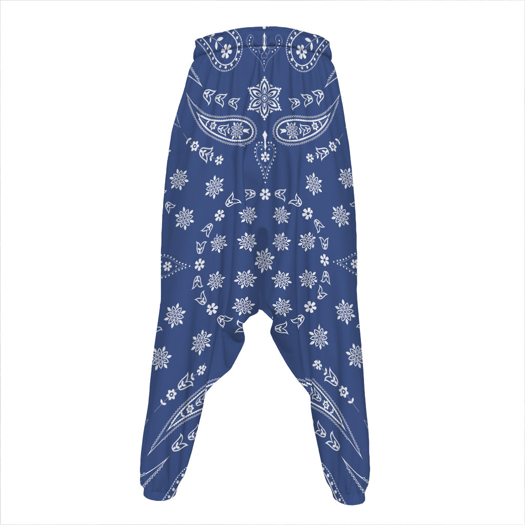 Blue Paisley Bandana Print Hammer Pants