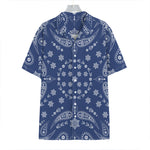 Blue Paisley Bandana Print Hawaiian Shirt