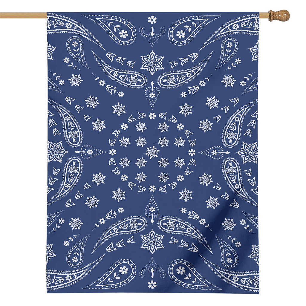 Blue Paisley Bandana Print House Flag