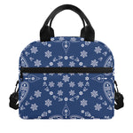 Blue Paisley Bandana Print Insulated Lunch Bag