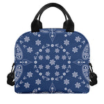Blue Paisley Bandana Print Insulated Lunch Bag