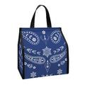 Blue Paisley Bandana Print Insulated Lunch Tote