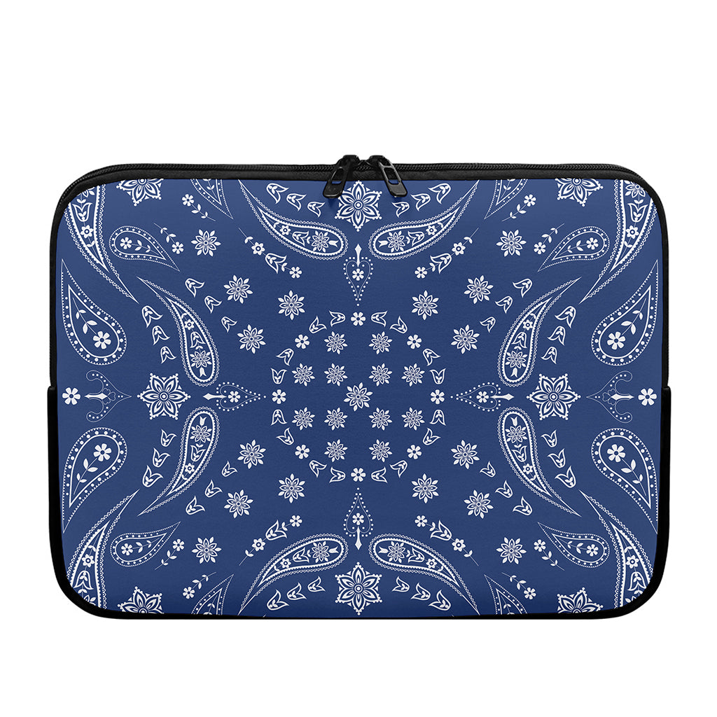 Blue Paisley Bandana Print Laptop Sleeve