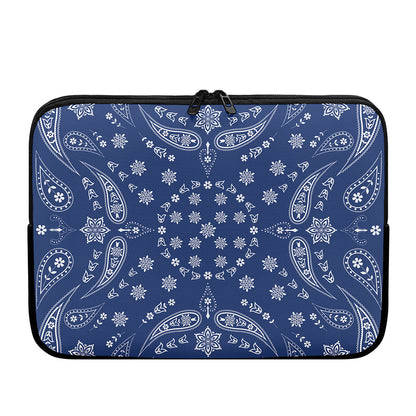 Blue Paisley Bandana Print Laptop Sleeve