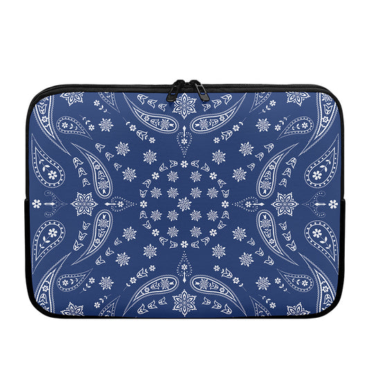 Blue Paisley Bandana Print Laptop Sleeve