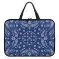 Blue Paisley Bandana Print Laptop Sleeve With Handle